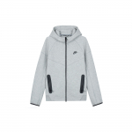 Nike vientisos spalvos sportinis džemperis su gobtuvu ir dvigubu užtrauktuku Unisex striukės Pilka FB7922-063 M