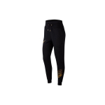 Nike Sportswear Swoosh ra&scaron;to rai&scaron;teliu suri&scaron;amos, rankogaliais užbaigtos vilnos kelnės moterims Juodos BV5034-010 XXL
