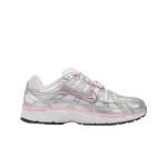 Nike P-6000 Balti Elementiniai Rožiniai Moteri&scaron;ki Sportbačiai Juodi Metaliniai-Sidabriniai BV1021-108 36 white