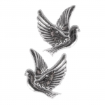 Motif de cire: Colombe, argent, 2,2x2,7cm, sct.-LS 2pces