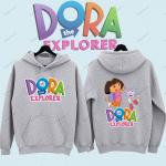 Dora tyrinėtoja 2 &scaron;alių gobtuviniai megztiniai Mielas anime pie&scaron;tas megztinis Unisex moterys vyrai Sportinė apranga Sportinė apranga Žieminiai &scaron;ilti gobtuviniai megztiniai S