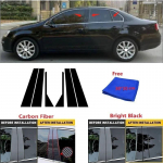 Anglies pluo&scaron;to poliruoti statramsčio stulpeliai, tinkami VW Jetta MK5 sedanui 2006-2010 automobilio lango apdailos dangčio BC kolonai bright black
