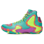 Li Ning Shadow 1 Cloud Cushioning Slip Resistant Coverage Support Mid top Basketball Shoes Men's Green Yellow Purple ABAL001-1 45