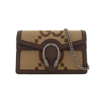 Gucci Dionysus Super Double G Monogramos Sankabos Rankinė Drobės Su Odos Apvadu Grandinėlės Linko Per Petį Mini Moteri&scaron;ka Smėlio Spalvos Ruda Basic+Dust Bag smėlis/ruda
