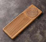 Tvirta bambuko medžio arbatos padėklas Ne&scaron;iojama rotango kilimėlis Stačiakampis serviravimo stalas Indų laikymo indas Vie&scaron;bučio arbatos padėklo aksesuarams Lėk&scaron;tutė 33.5X11.5cm