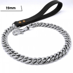 Nerūdijančio plieno &scaron;unų pavadėlis naminių gyvūnėlių pavadėlis traukimo super stipri auksinė grandinėlė 32mm 19mm buldogas pitbulis didelio &scaron;uns antkaklis pavadėlis 2FT60CM