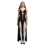 Dievo Bausmė Ateina Drabužis Vienuolės Drabužis Helovino Cosplay Drabužis Viduramžių Vienuolė Naujas Kryžius Vidutinio Ilgio Suknelė M black