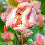 &bdquo;Pasidaryk pats&ldquo; deimantinis siuvinėjimas 5D deimantinis amatų tapyba rožinis flamingo deimantinis deimantinis sienų meninis dekoras 30x30CM