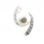 Les Tr&eacute;sors De Lily [I9827] - Pendentif Argent 'Sissi' ivoire argent&eacute; (rhodi&eacute;) - 22x13 mm balta