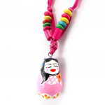 Les Tr&eacute;sors De Lily [J8239] - Collier cr&eacute;ateur 'Poup&eacute;es Russes' rose