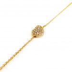 Les Tr&eacute;sors De Lily [L4331] - Bracelet Plaqu&eacute; or 'Love' blanc dor&eacute;