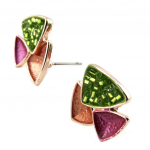 Les Tr&eacute;sors De Lily [P8416] - Boucles Cr&eacute;ateur 'Acapulco' vert rose orange - 19x19 mm ry&scaron;kiai rožinė