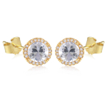 Les Tr&eacute;sors De Lily [Q2653] - Boucles Plaqu&eacute; Or 'Sissi' blanc dor&eacute; - 8 mm