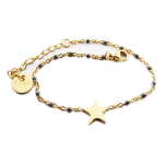 Les Tr&eacute;sors De Lily [R0249] - Bracelet cr&eacute;ateur Acier 'Une Etoile est N&eacute;e' gris dor&eacute; - 10x10 mm pilka