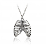 Madingi gotikiniai vinage Rib Cage karoliai Anatominiai skeletai Heart Goth Punk Unikalūs retro pakabukai kaklo papuo&scaron;alai vyrams / moterims