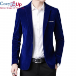 Cozy Up Rudens aksominė vestuvinė suknelė Paltas Vyri&scaron;kas &scaron;varkas Striukė laisvalaikio kostiumas Striukė Stage DJ Vyri&scaron;ki verslo &scaron;varkai Veste Costume Homme 5XL mėlyna