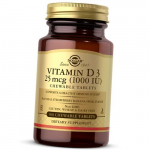 Vitaminas D3, cholekalciferolis, kramtomasis vitaminas D3 1000, Solgar 100 tab Bra&scaron;kių-bananų (36313209)