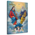 Drobės spaudinys, Trejybė 40x60 mėlyna