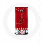 Coque pour Samsung Galaxy A3 BTS Bangtan Gar&ccedil;ons Fond Rouge Cadeau de No&euml;l 2023