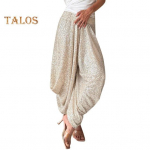 Moteri&scaron;kos Pavasario Vasaros Žibintų Kelnės Elastinga Juosmuo Plačios Blizgančios Kelnės Vienspalvės Vakarėlis Laisvalaikio Bloomers Gatvės apranga S &scaron;ampanas