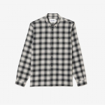 LACOSTE Men s Wool Cotton Blend Flannel Shirt [Gray] 038