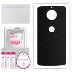 apgo Protective Skin Sticker for the back compatible with Motorola Moto G5S Plus, Wrap Film, Foil, Vinyl - Pattern Carbon Black