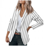 Moteri&scaron;ka striukė ilgomis rankovėmis megztinis su apykakle, juostele su vienu mygtuku verslui ir laisvalaikiui XXXXXL pilka spalva