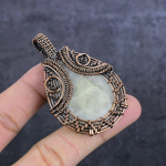 Natural Moonstone Gemstone Handmade Copper Wire Wrap Jewelry Pendant 2.56 s1b43