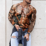 Raumenų tatuiruotė Vyri&scaron;ki suspaudimo mar&scaron;kinėliai ilgomis rankovėmis Wolf Dragon Sportiniai drabužiai Rashguard Fitness Sporto vir&scaron;ūnės mar&scaron;kinėliai Streetwear mar&scaron;kinėliai S