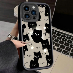 Mielas animacinių filmų kačių spausdintas mados dėklas, lankstus mink&scaron;tas silikoninis TPU apvalkalas, visas galinis dangtelis, skirtas iPhone Samsung iPhone 5