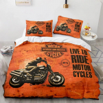 Naujas klasikinis motociklo patalynės komplektas Viengulis Dvivietis Pilnas Karali&scaron;kas dydis riterio lovos komplektas Suaugusiems Vaikams Miegamasis Antklodės užvalkalų komplektai 3D spauda AU Single 140x210cm