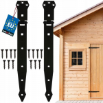 Lot de 2 charni&egrave;res de porte KOTARBAU Charni&egrave;res de porte en T, termolakai, neoksiduojami, noires, 300 mm