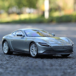 1:24 &bdquo;Ferrari Roma&ldquo; lydinio automobilio modelis, lieto metalo žaislinio automobilio imitacija, sportinio automobilio papuo&scaron;alai, garso ir &scaron;viesos atplė&scaron;imo kolekcija, vaikams, berniukams, dovana pilka spalva