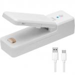 2 viename mini mai&scaron;elio sandariklis USB įkraunamas kar&scaron;tas sandariklis su pjovimo peiliu Įkraunamas ne&scaron;iojamas sandariklis, skirtas plastikinių mai&scaron;elių maistui laikyti sidabras