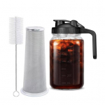 &Scaron;alto ruo&scaron;imo kavos ruo&scaron;imo indas 32oz/64oz stiklinis ąsotis su nerūdijančio plieno filtru platus 2000ml 1 Set