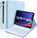 &bdquo;Samsung A9 Plus&ldquo; plan&scaron;etinio kompiuterio dėklas su S9 FE nuimama &bdquo;Bluetooth&ldquo; klaviatūra ir pele &ndash; A78 apsauginis dangtelis Tab A7 8.7 T220