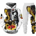 Juokingas Cobra Kai 3D spausdinimo sportinis kostiumas, vyri&scaron;kas &scaron;aunus gobtuvas/kelnės/kostiumas Hip Hop 2022 m. madinga ilgomis rankovėmis bėgiojanti sportinė apranga, sportinis komplektas 2XL