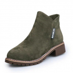 Shoelife Fashion korėjiečių versija Martin Boots Moteri&scaron;ki &scaron;oniniai Batai su užtrauktuku Moteri&scaron;ki žemi batai Mokyklinis vėjas 35