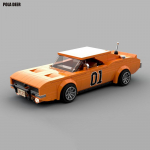 Poladeer 330 vnt. MOC Generolo Lee Dodge Charger Retro Surinktas Vaikų Žaislinis Autobusas Mažų Dalelių Dėlionės Blokeliai Modelis Dovana PDF Guide by Email