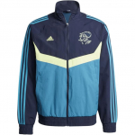 Adidas Ajax Amsterdam Serija Ss24 Prekės Ženklas Logotipas Juostelė Užtrauktukas Sportinė Ilgomis Rankovėmis Striukė Vyri&scaron;ka Striukė Tamsiai Mėlyna Balta IT4210 S