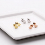 Paprasti &scaron;irdelės mini auskarai su sidabrinėmis adatomis_Silgol gold plating
