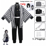 Obanai Iguro Gyvatės Cosplay Anime Demonų Skerdėjas Kimetsu No Yaiba Obanai Iguro Cosplay Kimono Kelnės Vir&scaron;us Kisatsutai Uniformos Helovino Kostiumų Rinkinys 2XL