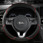 Automobilio vairo užvalkalas 38cm 15 Oda Skirtas Kia Rio 2 3 4 X Line Universalas Sedanas K2 K3 K4 K5 KX1 KX3 KX5 Sportage Automobilio Aksesuarai D shape white