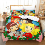 Candy Candy 3D Kawaii Anime Patalynės Komplektas Viengulis Twin Pilnas Karalienės Karaliaus Dydis Antklodės Užvalkalų Komplektai Suaugusiojo Vaikų Miegamajam 70x133cm 2pcs yellow