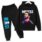 Messi spaudinio vaiki&scaron;kas komplektas Sportinis džemperis su gobtuvu ir kelnės Kostiumas 2 vnt. rinkinys Berniukams Mergaitėms Kūdikio Vaikų Drabužiai Laisvalaikio Mados Ruduo Žiema sportinis kostiumas 150 white