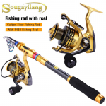 Sougayilang me&scaron;kerės ir spiningo ritės kombinacijos, skirtos žvejybai jūros valtimi gėlame vandenyje 1.8m Rod&Reel 2000