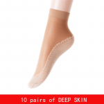 10 porų/krep&scaron;ys Velvet Silk Moteri&scaron;kos kojinės medvilninės apačios mink&scaron;tas neslystantis padas masažas. EUR 34-39 juoda