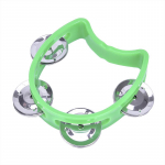 Rankiniai tamburiniai metaliniai varpeliai, plastikiniai mu&scaron;amieji KTV vakarėlių vaikų žaidimų žaislai žalia