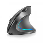 2,4 G belaidė vertikali pelė įkraunama vertikali, ergonomi&scaron;ka pelė 3 reguliuojami DPI lygiai RGB pilka