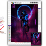 Deimantinė tapyba Cyberpunk Sexy Art Siuvinėjimas Kryželiu Kalnų kri&scaron;tolas Namų dekoras Full Round 20X30CM